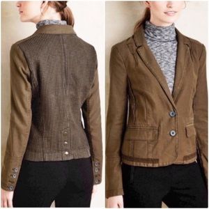 Hei Hei Anthropologie Deconstructed Mixed Media Blazer